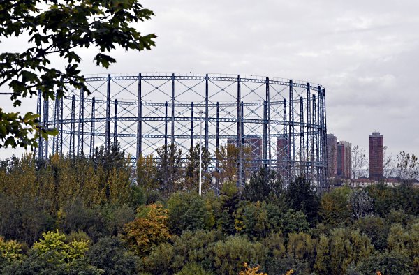 Red Road flats on day of demolition